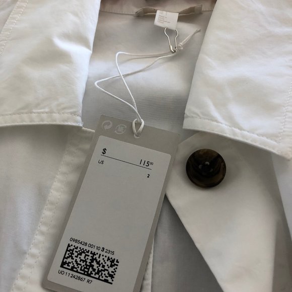 NWT COS Women’s Lagenlook Shirt Dress White Crisp Cotton Oversize A-Line Size 2 - Picture 5 of 6
